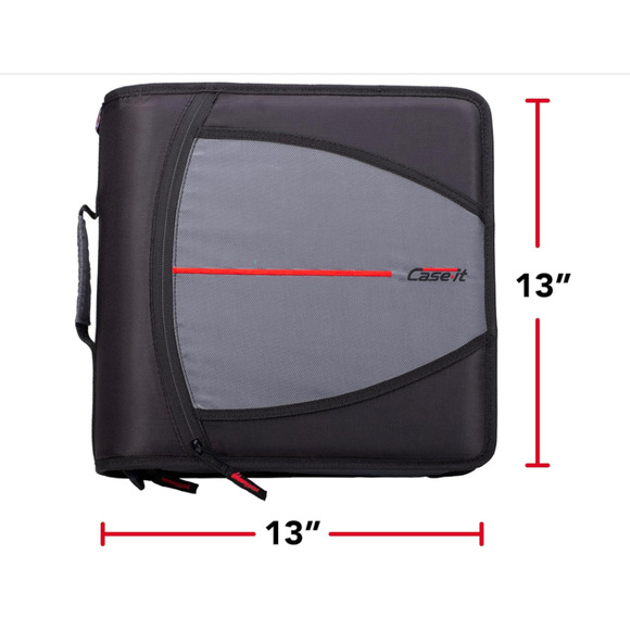 Case-It Mighty Zip Tab Zipper Binder, 3" O-Ring with 5-Color Tabs, Expanding Fil - Picture 6 of 9
